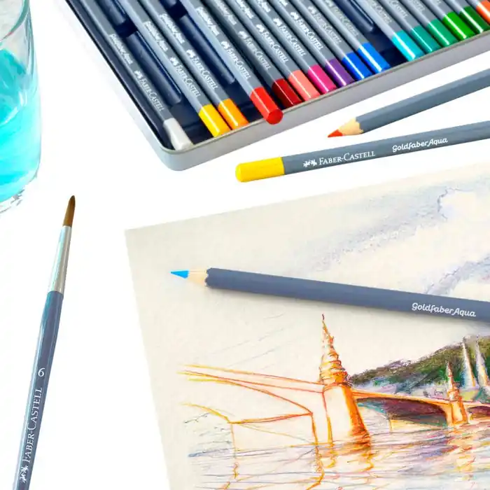 One Day Deal Faber-Castell Goldfaber Aqua Watercolor Pencils Classroom Pack, 12- Assorted Colors, Set of 144